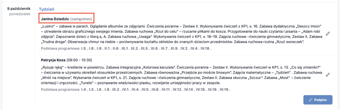 Dziennik zajęć przedszkola — prowadzenie dziennika8